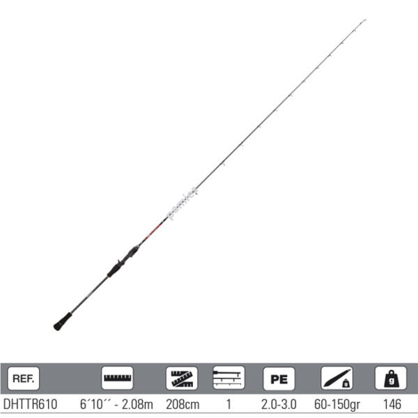 Hart caña Toro Tai-Rubber Jig 610C (2.08 m 60-150 g) - Imagen 2