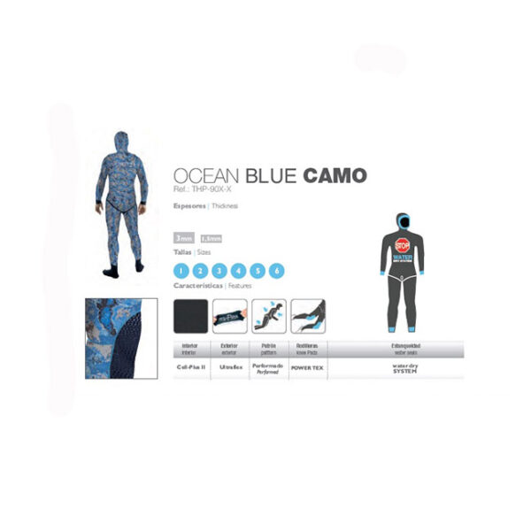 Spetton traje Ocean Blue Camo (1.5 mm) - Imagen 2