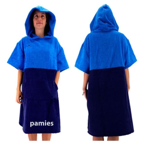 Turbo Poncho Bicolor Azul Medio Marino