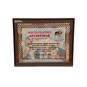 Placa homenaje estuche grabado color (sublimación). Z-9731C. Disponibles 3 tamaños